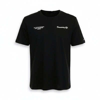 Discovering Life -Bloodyelle  Black T-Shirt with Glowing the Dark and Neon Red