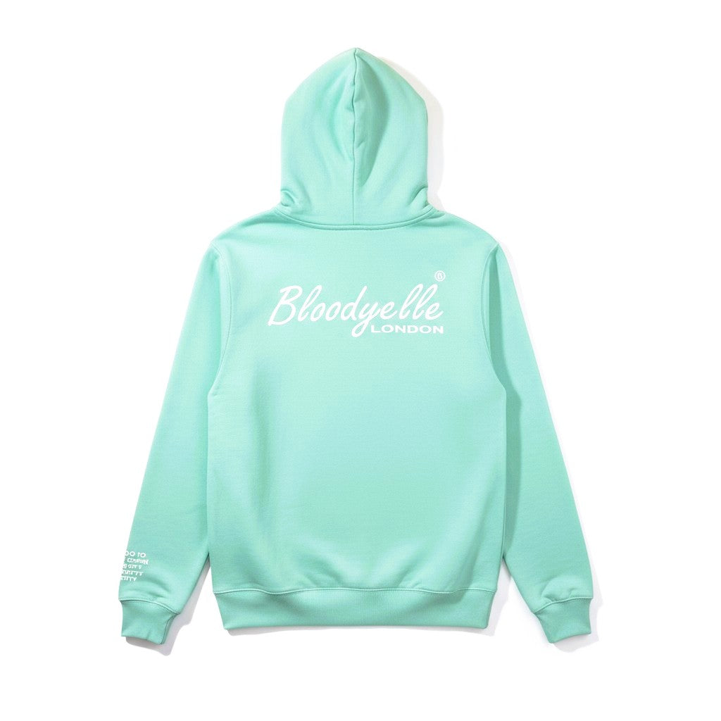 Misty Jade with White Flock Bloodyelle Signature Hoodie