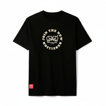 Medium Logo Black and Gold Puff T-Shirt