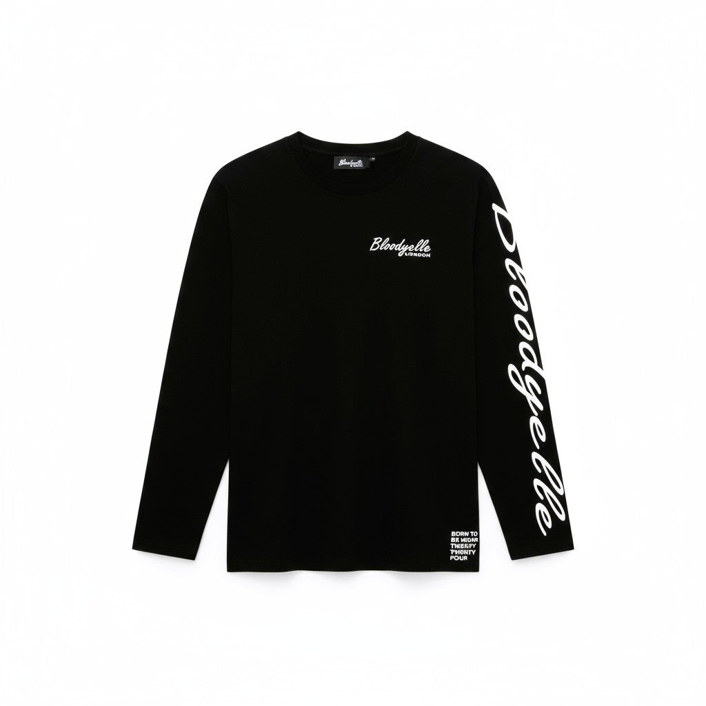 Black with Glow in the Dark Print Signature Long Sleeve T-Shirt