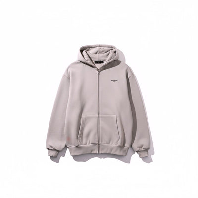 Premium Heavyweight Double Zip Stone Hoodie