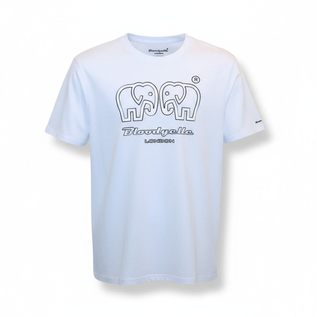 Bloodyelle White Elephant Outline T-Shirt