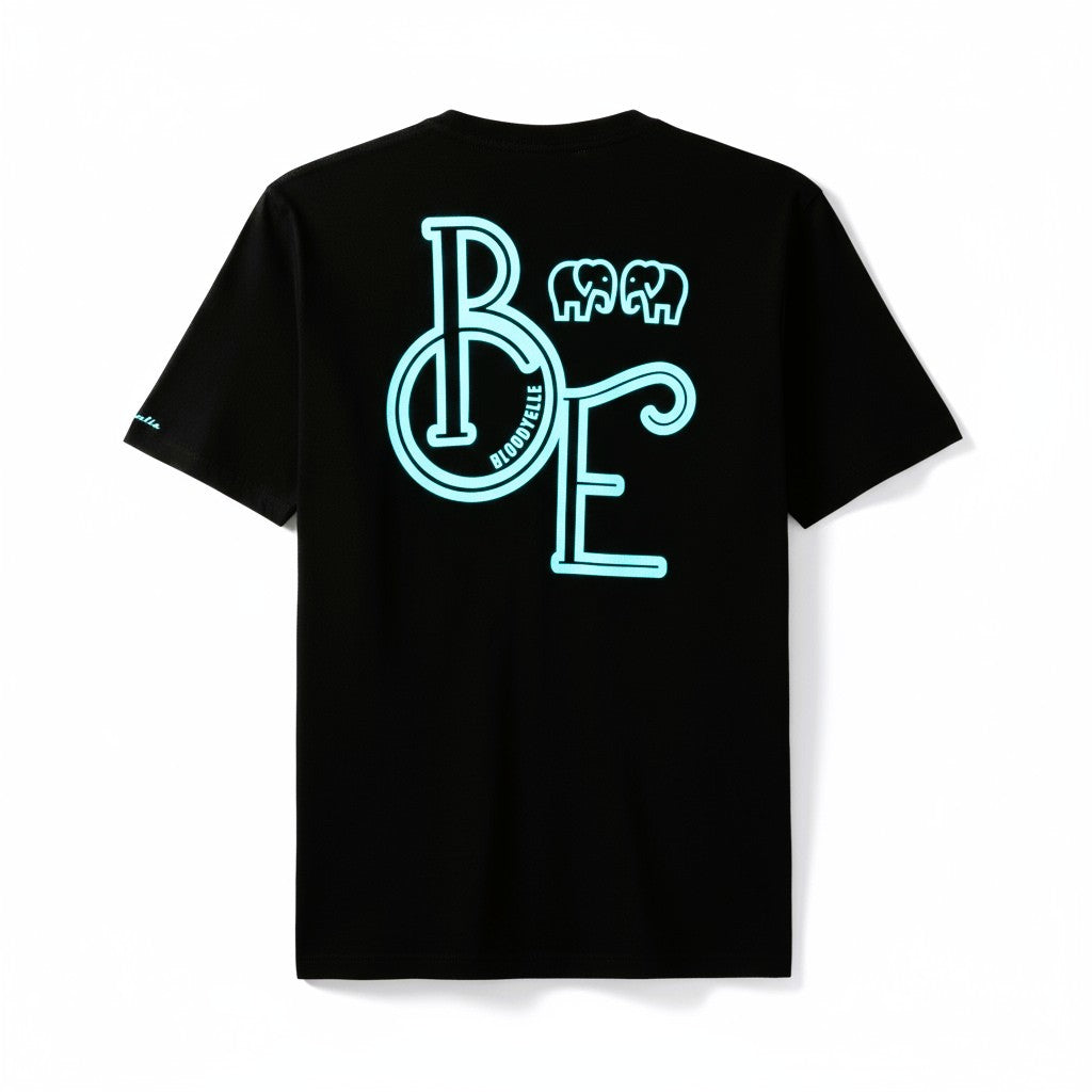 Bloodyelle BE Black with Tiffany Blue Logo T-Shirt