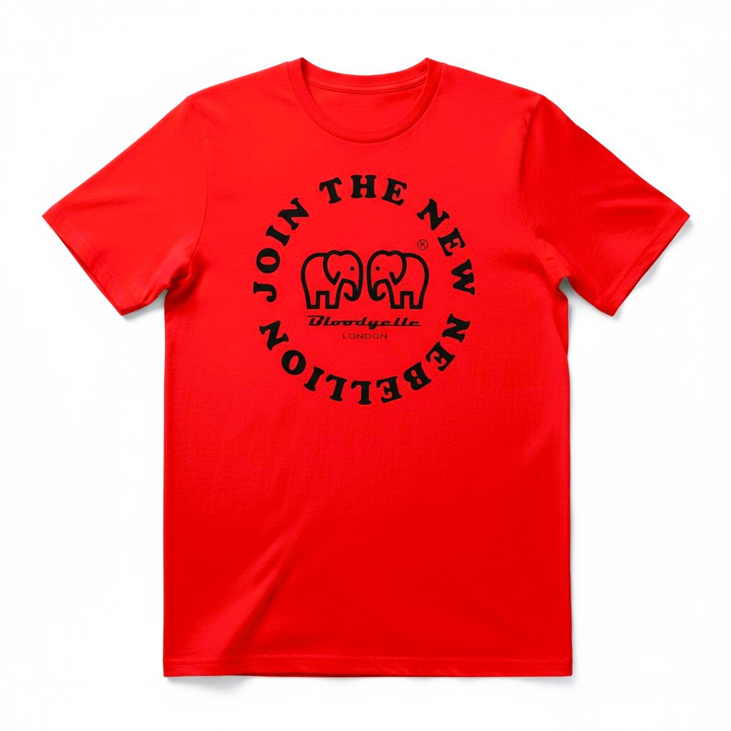 Red with Black Flock T-Shirt