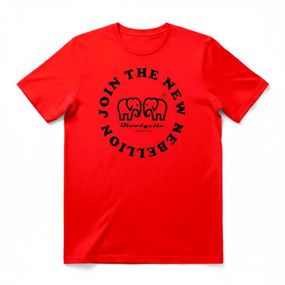 Red with Black Flock T-Shirt