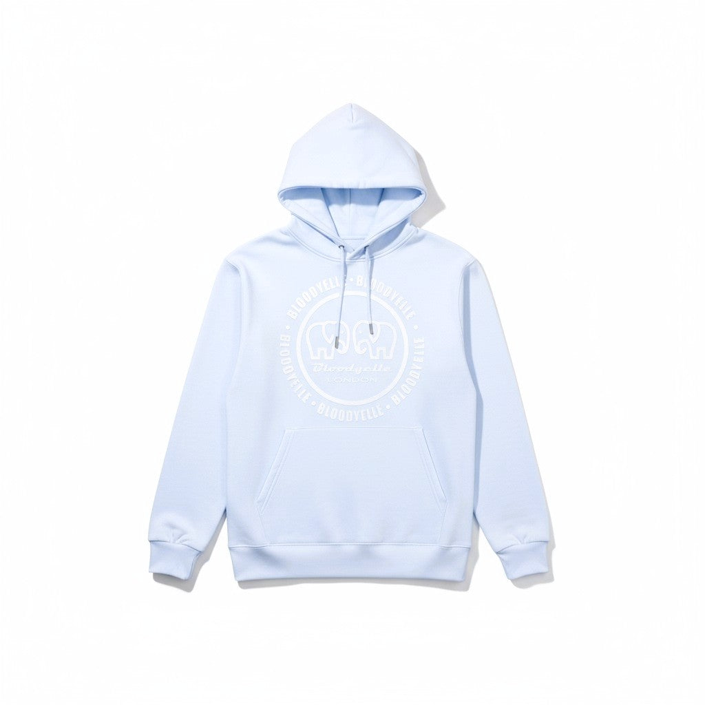 Bloodyelle White Infinity Hoodie with White raised Logo