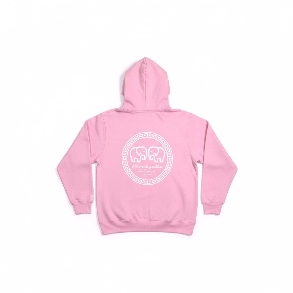 Hoodie Cotton Pink with Glow in the dark Greek Legendary logo