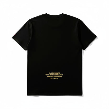 Medium Logo Black and Gold Puff T-Shirt
