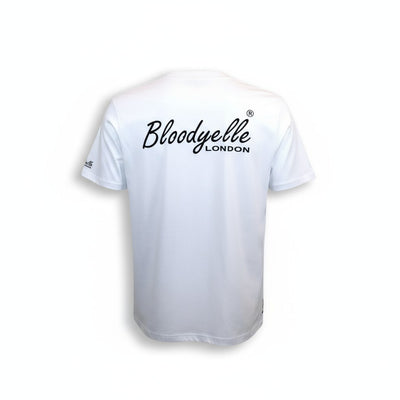 Wite with Black Flock Bloodyelle Signature T-Shirt