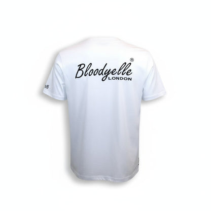 Wite with Black Flock Bloodyelle Signature T-Shirt