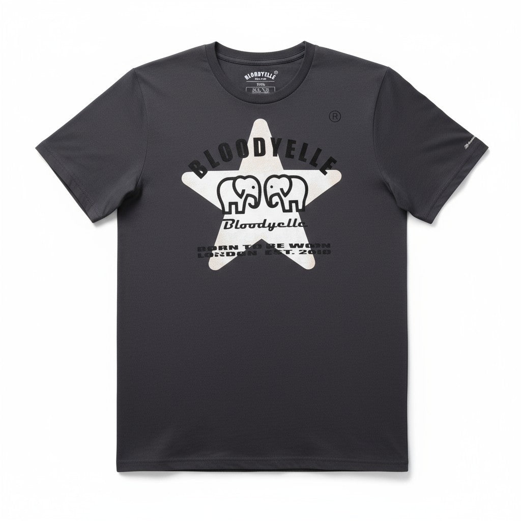 Starbright Grey Black and Pale Gold Metallic T-Shirt