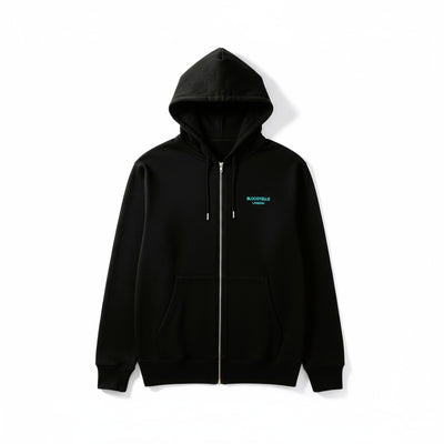 Hoodie Black w/ Light Blue Logo