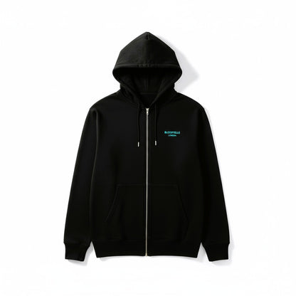 Hoodie Black w/ Light Blue Logo