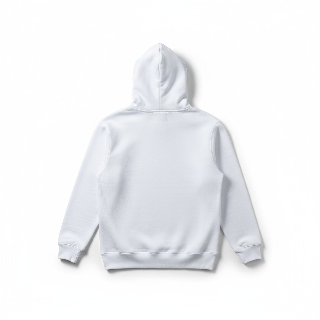 Bloodyelle White Infinity Hoodie with White raised Logo