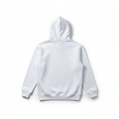 Bloodyelle White Infinity Hoodie with White raised Logo