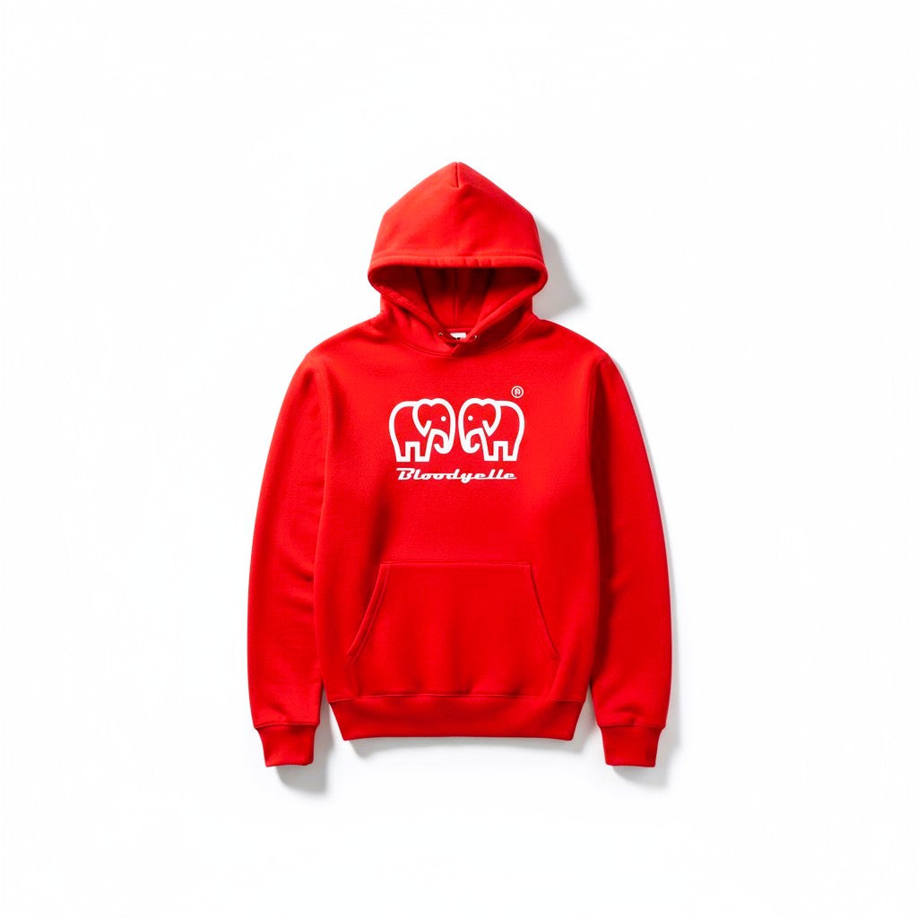 Bloodyelle Signature Brand Hoodie Red with White Logo