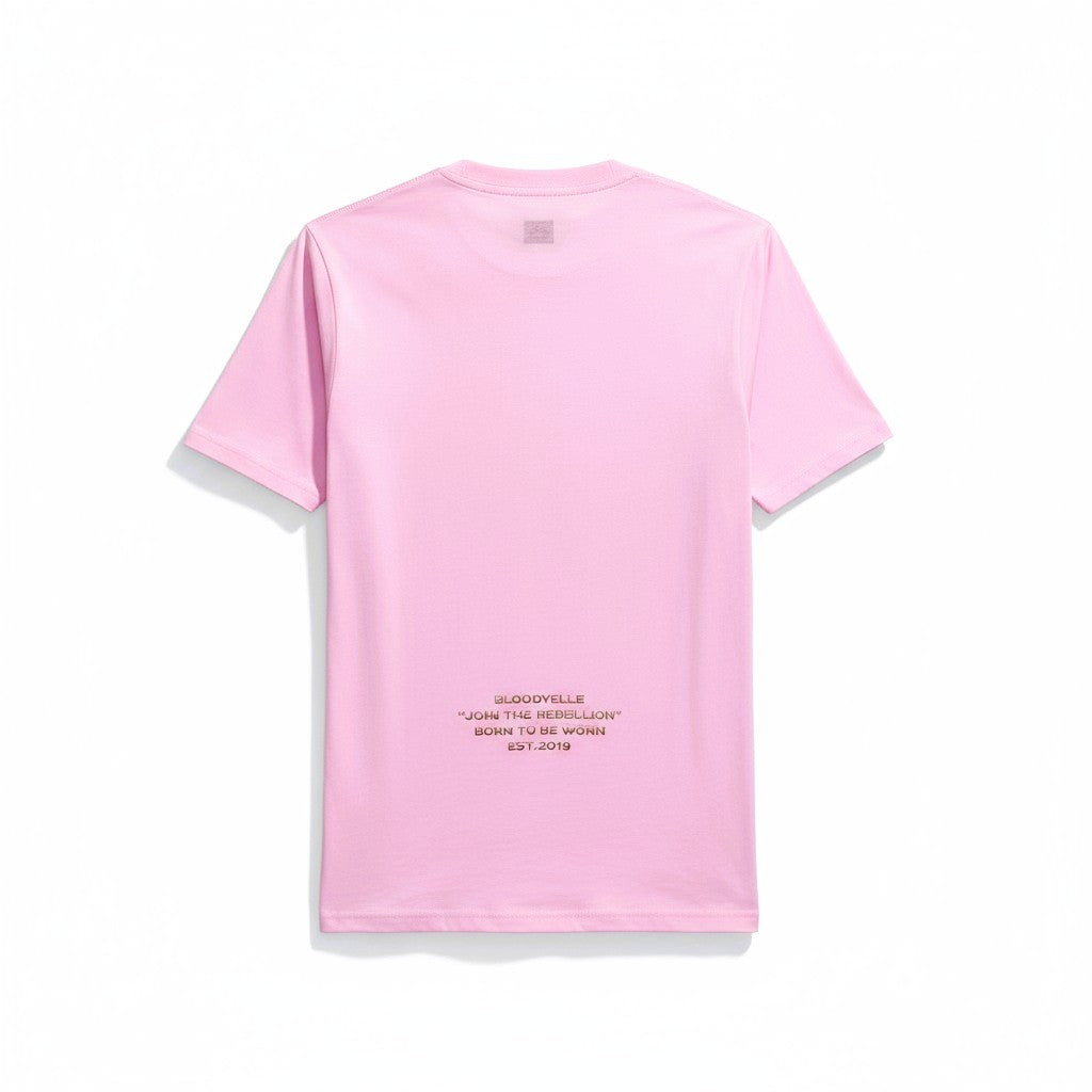 Medium Logo Pink and Gold Puff T-Shirt