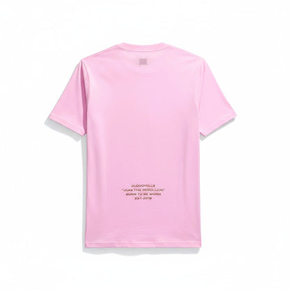 Medium Logo Pink and Gold Puff T-Shirt
