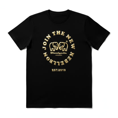 Rebellion Black and Gold Puff T-Shirt