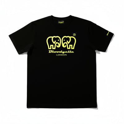 Essential Core Black & Neon Yellow Flock  T-Shirt