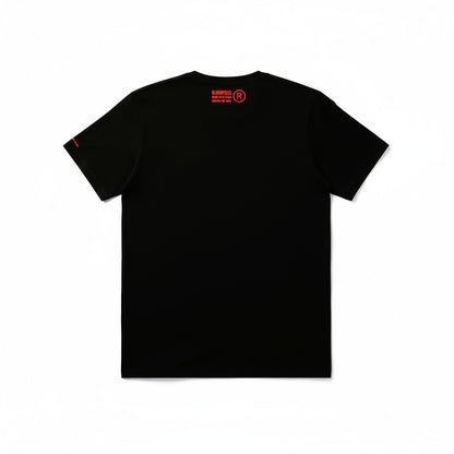 Essential Core Black & Neon Red Flock T-Shirt