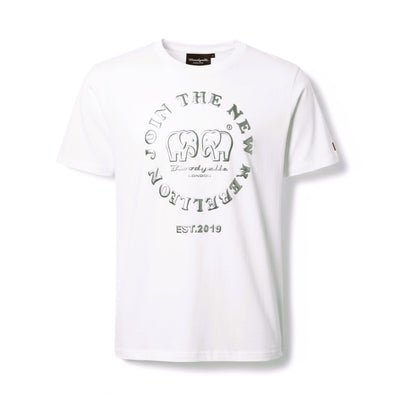 Rebellion White and Silver Puff  T-Shirt