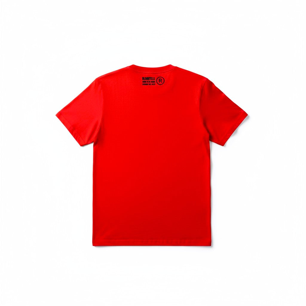 Red with Black Flock T-Shirt