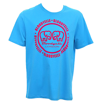 Large Logo Infinity Blue with Neon Pink Flock T-Shirt