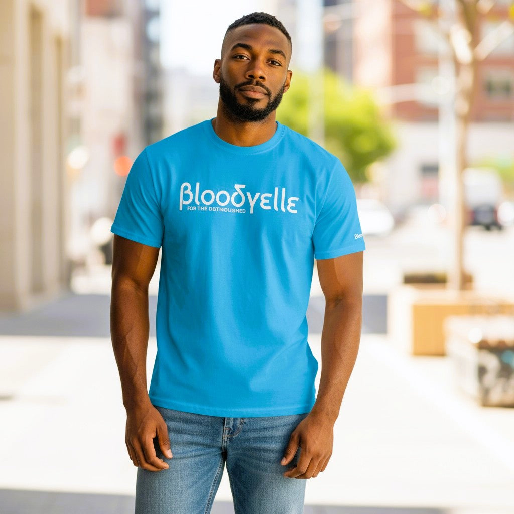 Aqua Blue Greek Signature T-Shirt