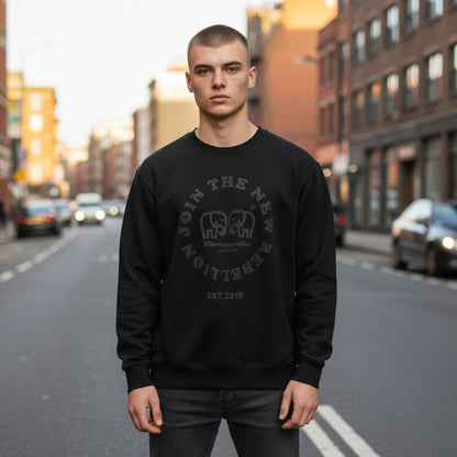 Join the New Rebellion Black and Black Puff Sweatshirt