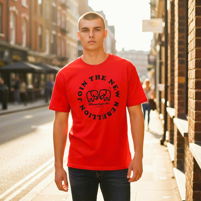 Red with Black Flock T-Shirt