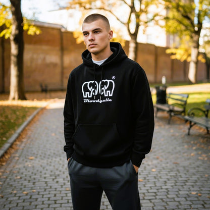 Bloodyelle Signature Brand Hoodie Black with White Logo