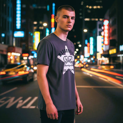 Starbright Grey Black and Pale Gold Metallic T-Shirt