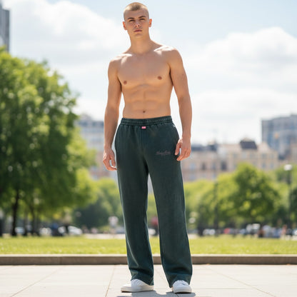 Black and Black Puff Joggers