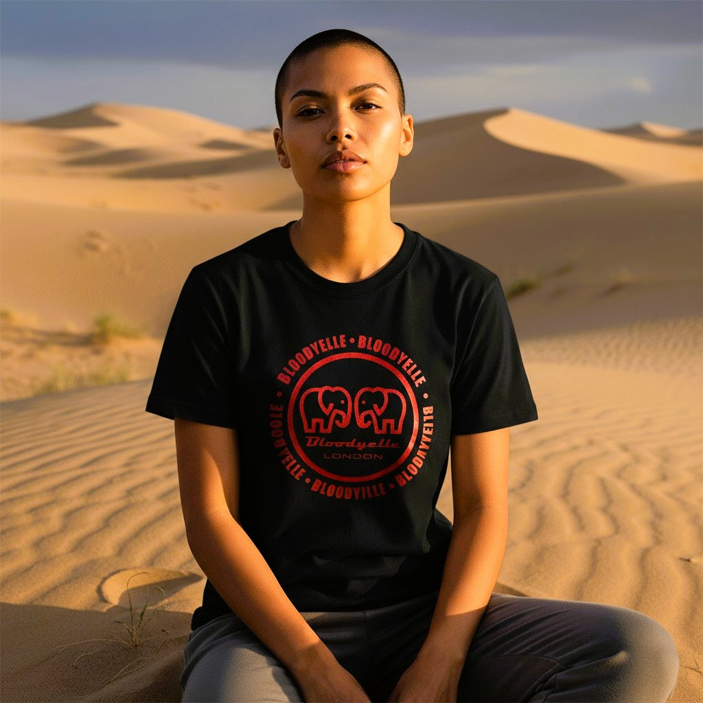 Large Logo Infinity Black with Metallic Red T-Shirt