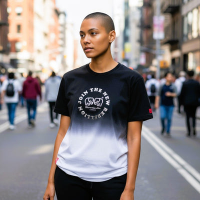 Medium Logo Black and Silver Puff T-Shirt