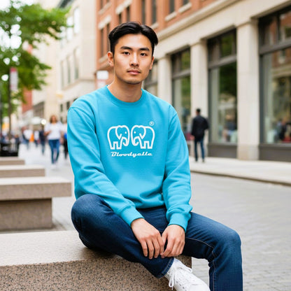 Aqua Blue Elephant logo Brand Sweatshirt