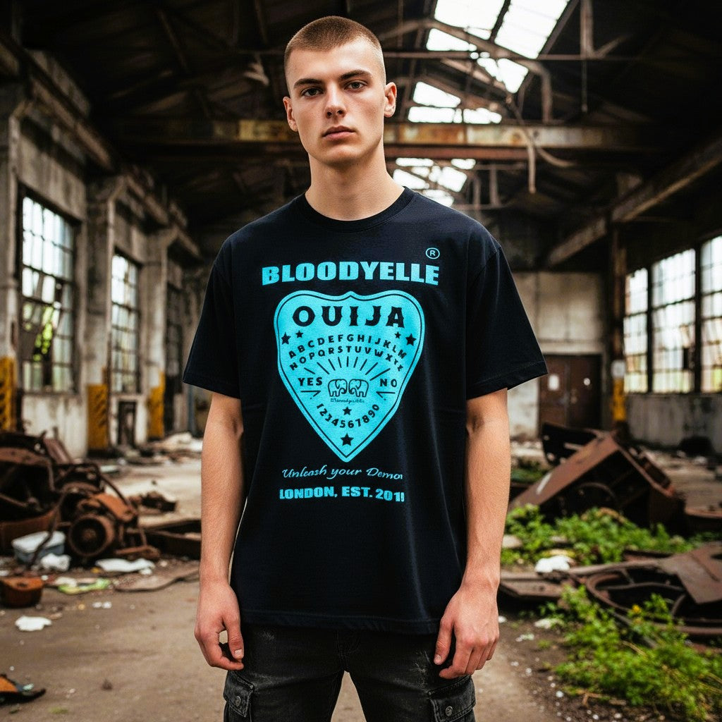 T-Shirt OUIJA Navy Blue w/ Light Blue Design