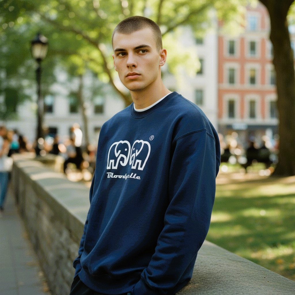 Navy Elephant logo Brand Sweatshirt