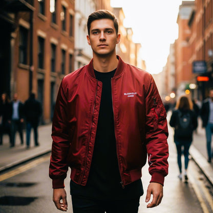 Burgundy Signature Bomber Jacket