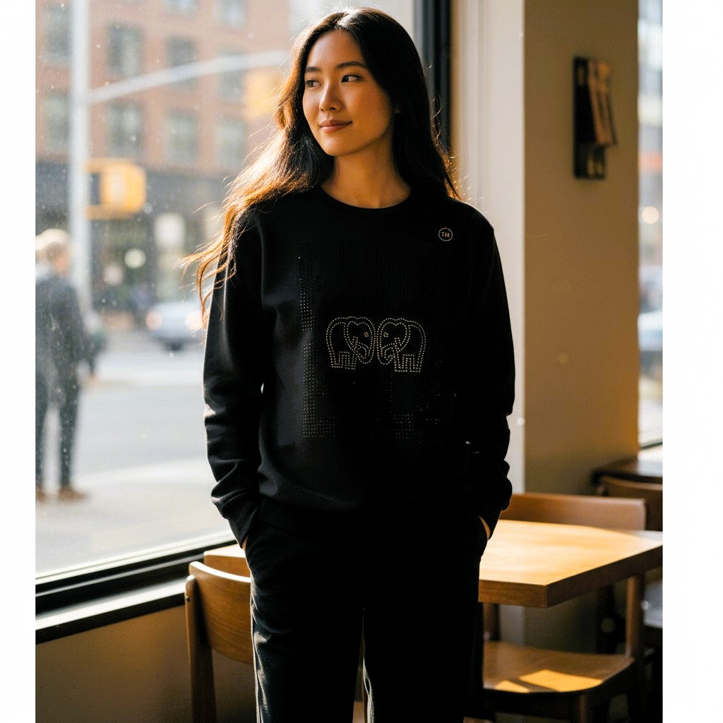 Black Limited Edition Crystal Sweatshirt