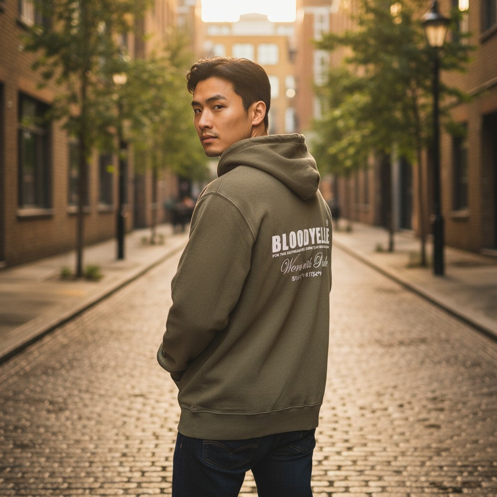 Hoodie Mocha w/ White Logo