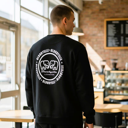 Sweatshirt Black with Raised Metallic Silver Infinity Logo