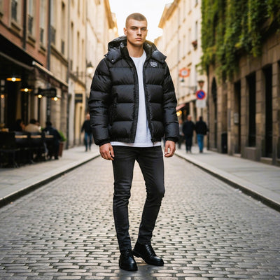 Premium Hooded Oversized Puffer Jacket Black