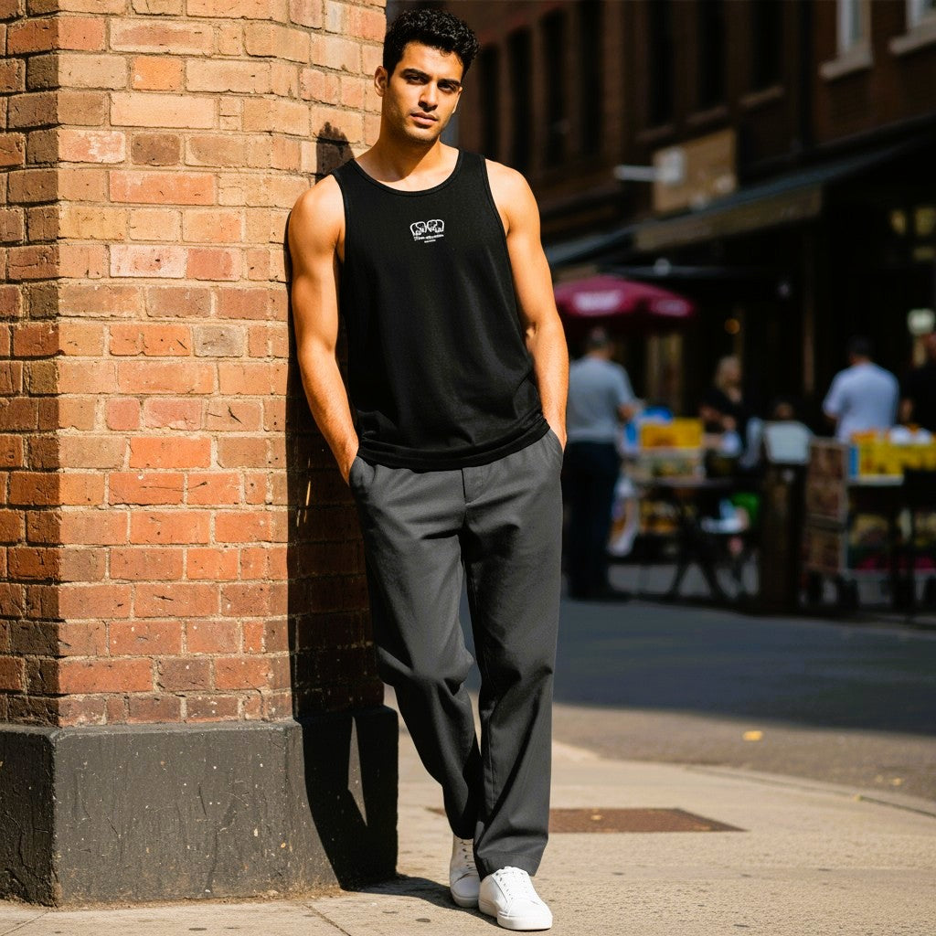 Black Cotton Vest