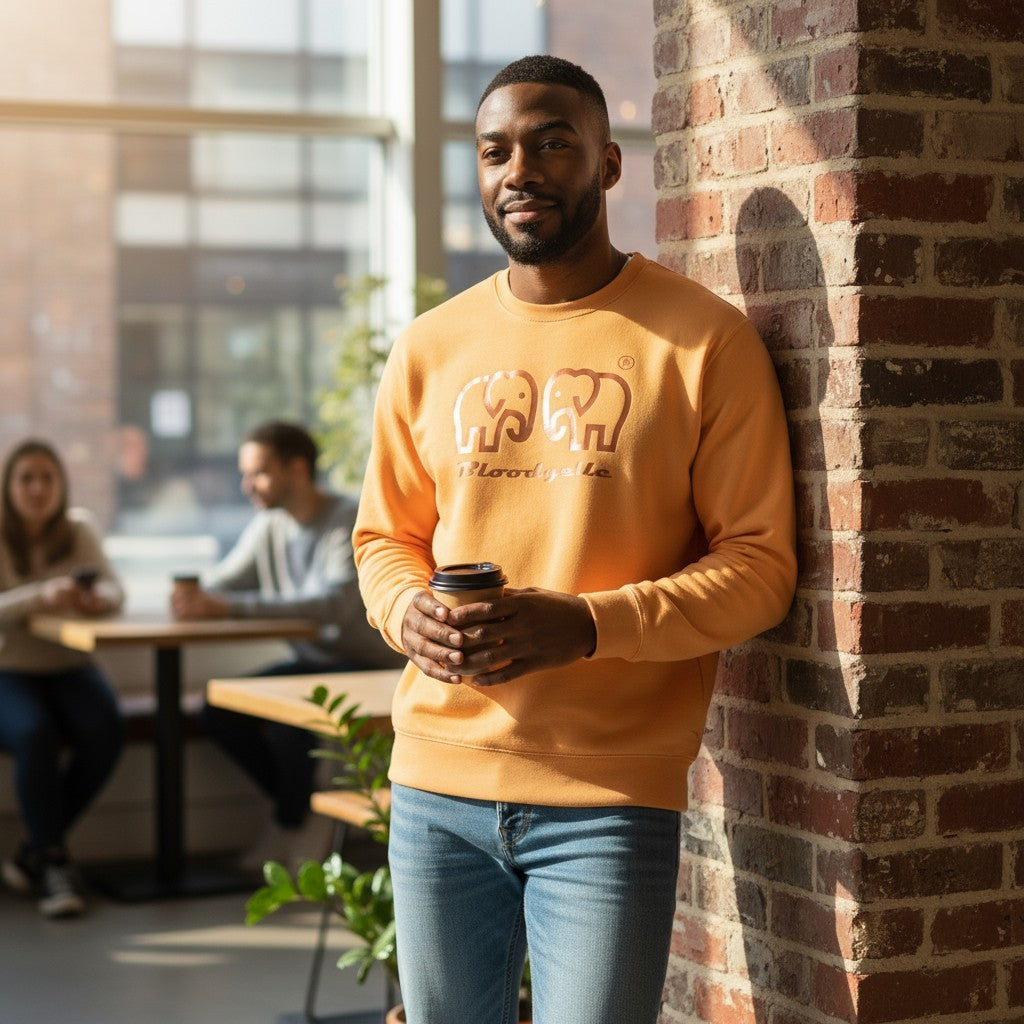 Pale Orange Elephant logo Brand Sweatshirt