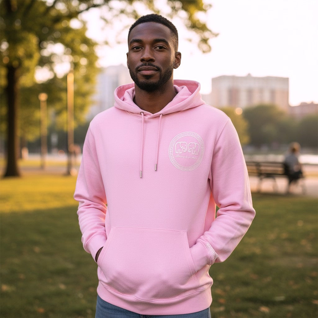 Hoodie Cotton Pink with Glow in the dark Greek Legendary logo