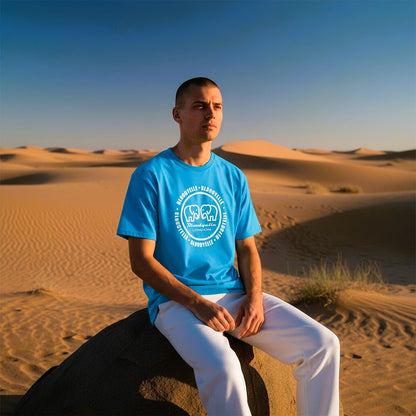 Large Logo Infinity Aqua Blue with White T-Shirt