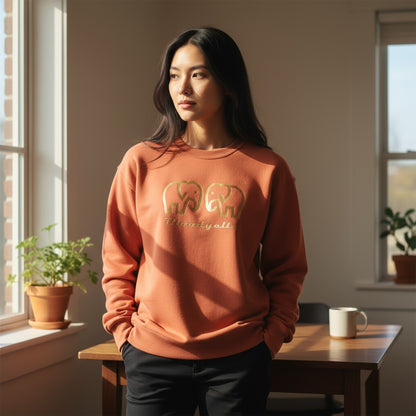 Brown and Rose Gold Elephant logo Brand Sweatshirt