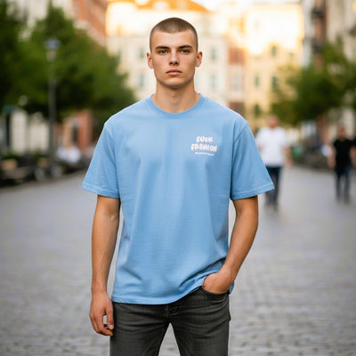 F**K Fashion Light Blue and pale Gold T-Shirt